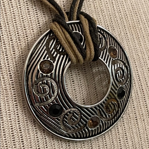 Lia Sophia “Tempo” Circle Pendant Corded Necklace - Retired - Picture 7 of 16